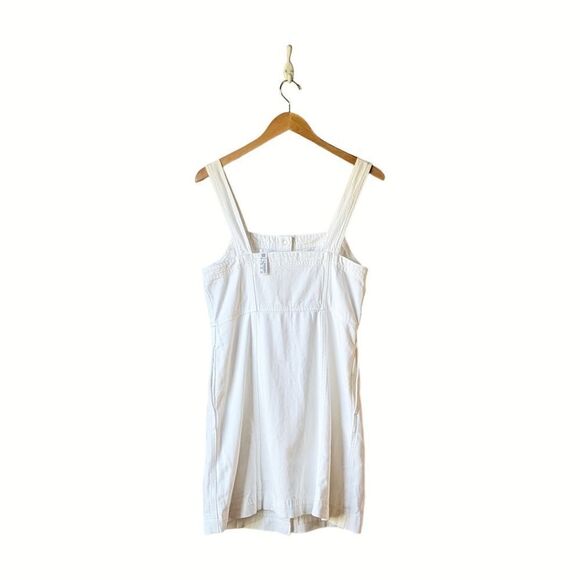 MADEWELL Denim Square Neck Sleeveless Mini Dress in Tile White sz 10 NWT - Picture 9 of 15